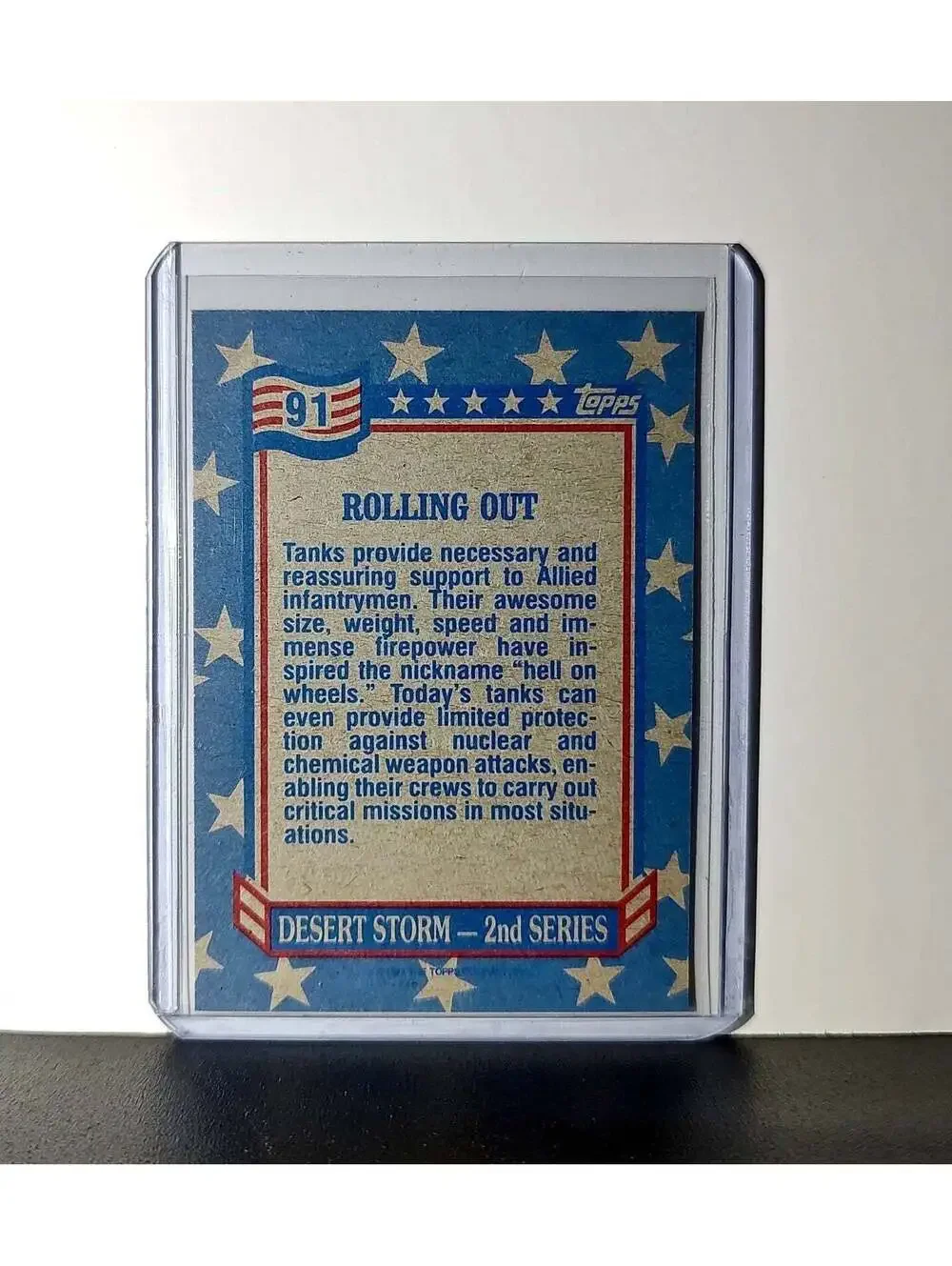 Rolling Out 1991 Topps Desert Storm #91 Card